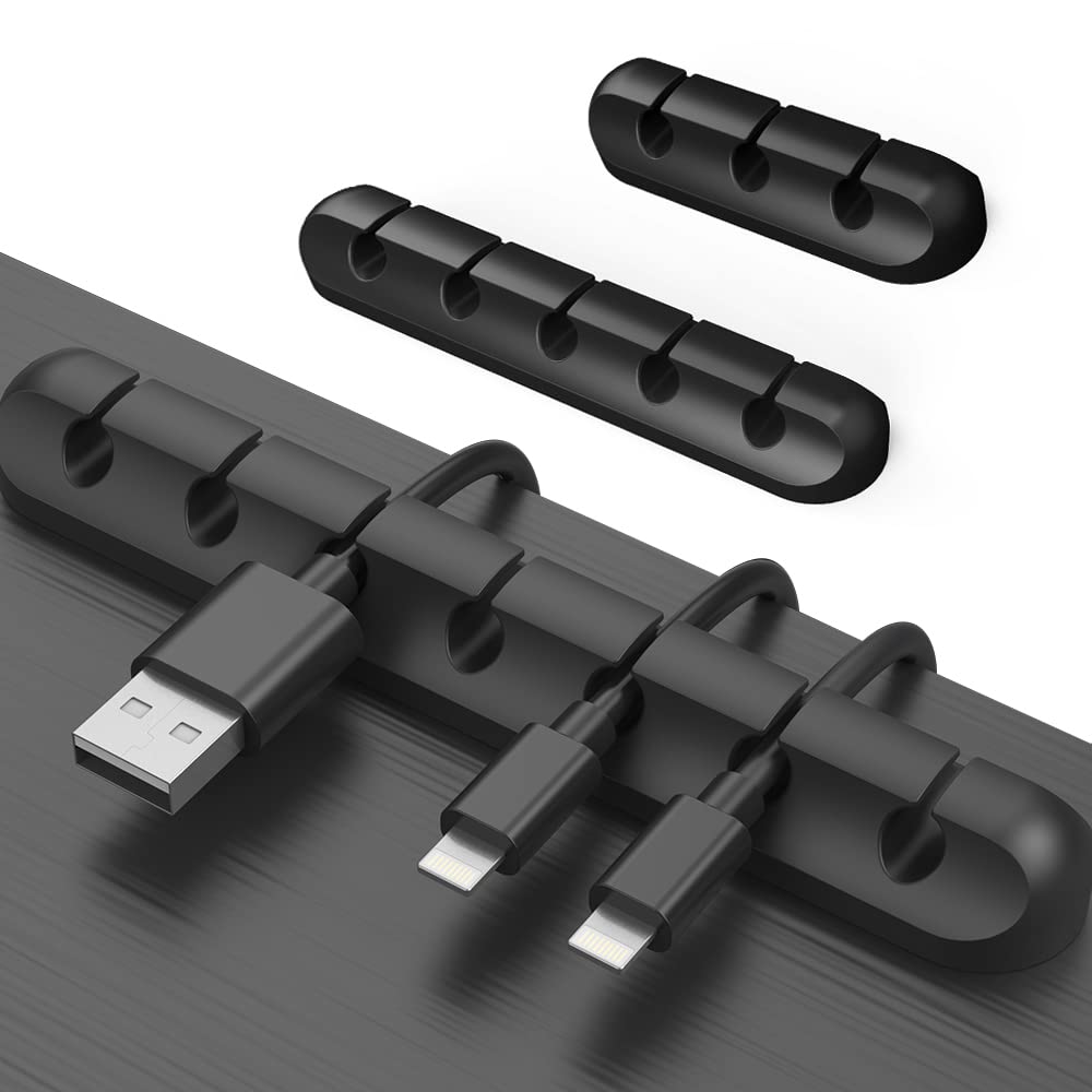 Set of 3 Silicone Cable Clips for Desk and Wall Organization
