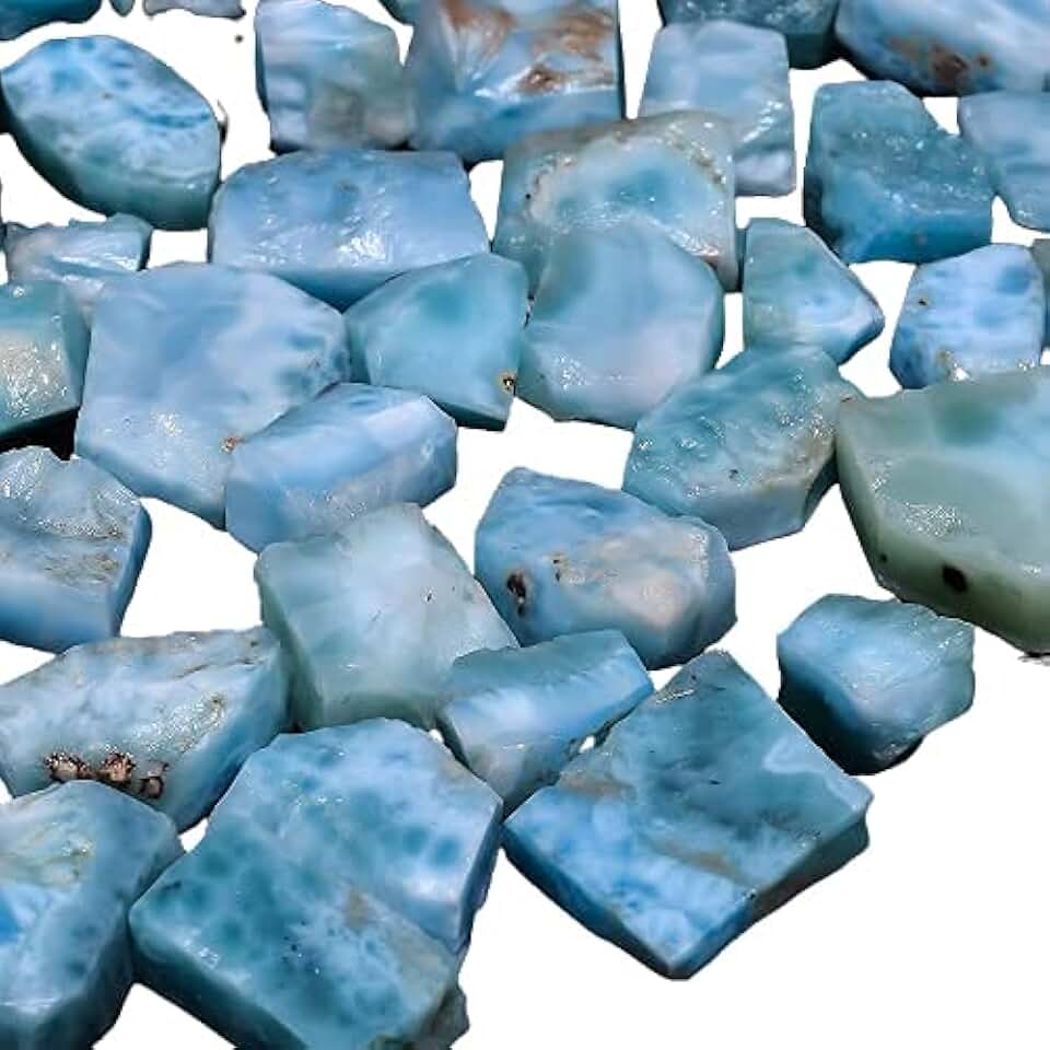 4 to 5pcs Raw Larimar Gemstones, 50 Carats Wholesale Lot
