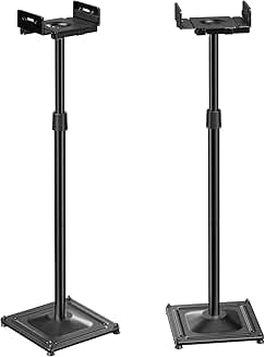 Adjustable Floor Speaker Stands for Satellite and Bookshelf Speakers