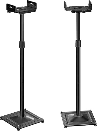 Adjustable Floor Speaker Stands for Satellite and Bookshelf Speakers