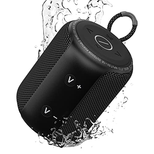 Bluetooth Speaker Portable Wireless Speakers - 25H Playtime IPX6 Waterproof Loud Stereo Sound Booming Bass Outdoor Speakers with USB/TF/AUX Dual Pairing for Home Party Travel Sport - Black
