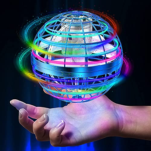 Flying Ball Toys, Hover Orb, 2022 Controller Mini Drone, Boomerang Spinner 360 Rotating Spinning UFO Safe for Kids Adults (Blue)