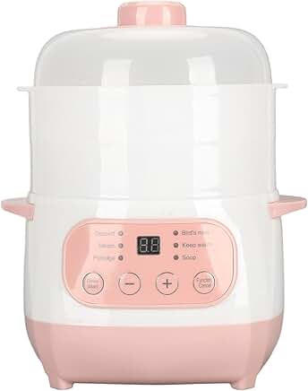 Pink 1L Electric Soup Pot for Home Kitchen