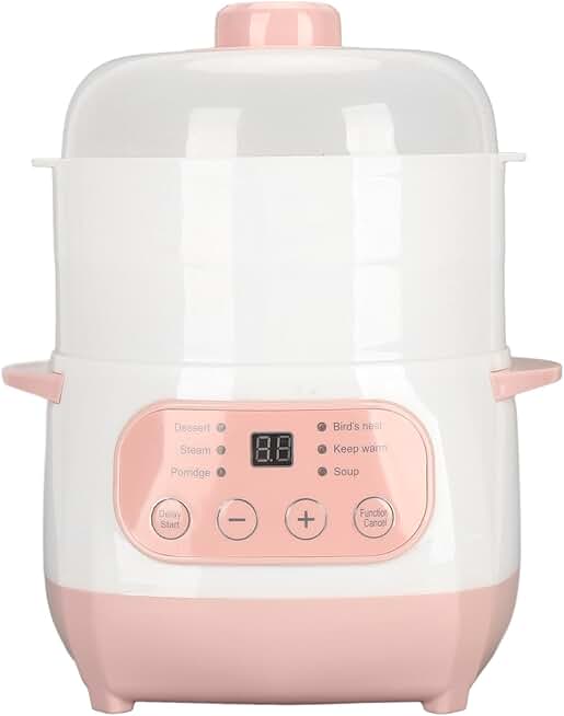 Pink 1L Electric Soup Pot for Home Kitchen