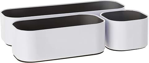 Three Piece Metal Stacking Bins and Drawer Organizers Set