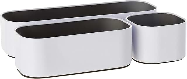 Three Piece Metal Stacking Bins and Drawer Organizers Set