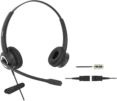 Wired Office Phone Headset with 3.5mm Adapter