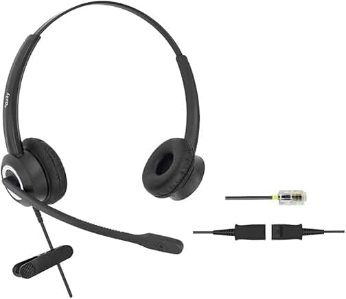 Wired Office Phone Headset with 3.5mm Adapter