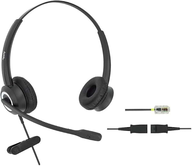 Wired Office Phone Headset with 3.5mm Adapter
