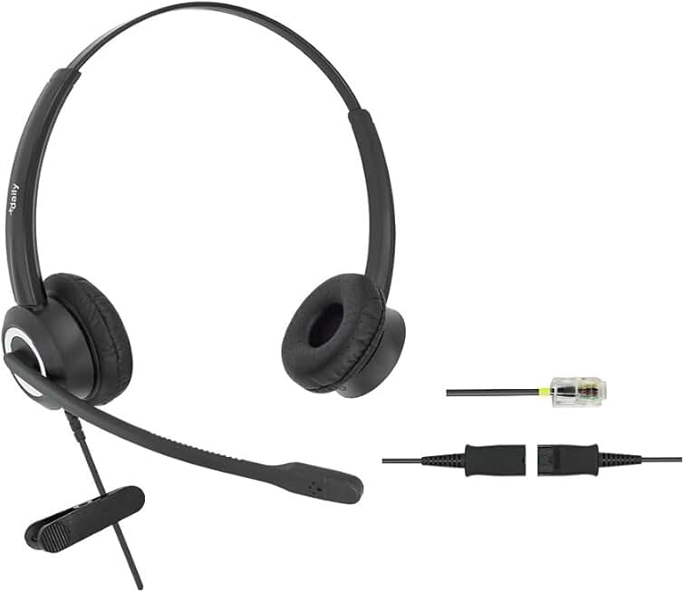 Wired Office Phone Headset with 3.5mm Adapter