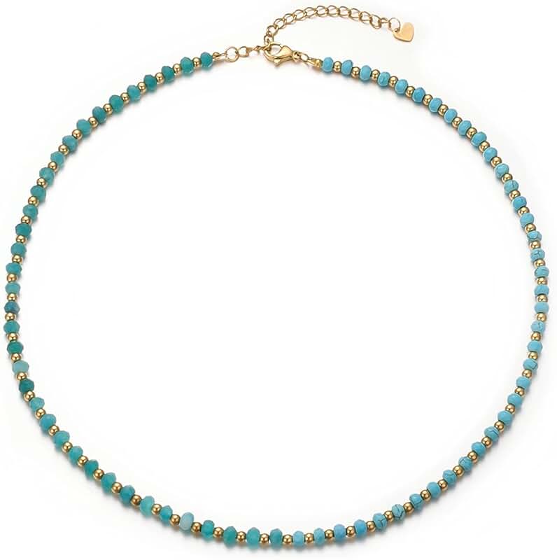 Colorful Gemstone Beaded Choker Necklace for Women