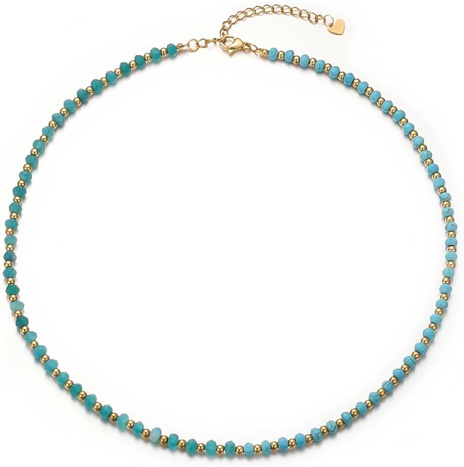 Colorful Gemstone Beaded Choker Necklace for Women