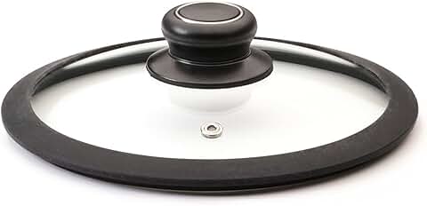 8-Inch Black Tempered Glass Lid for Frying Pans