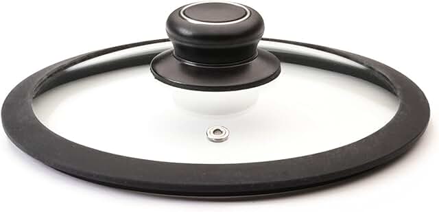8-Inch Black Tempered Glass Lid for Frying Pans