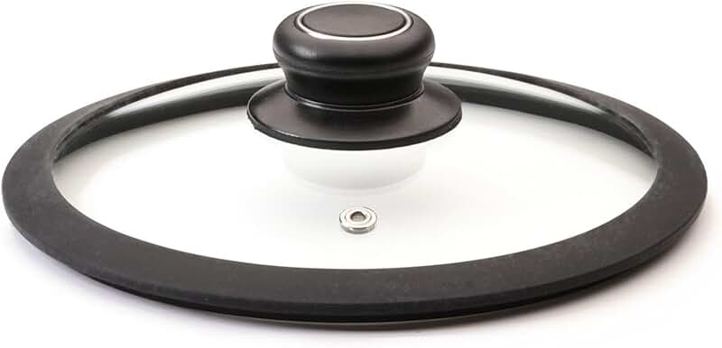 8-Inch Black Tempered Glass Lid for Frying Pans