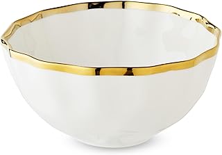 Set of 4 Elegant White Porcelain Cereal Bowls