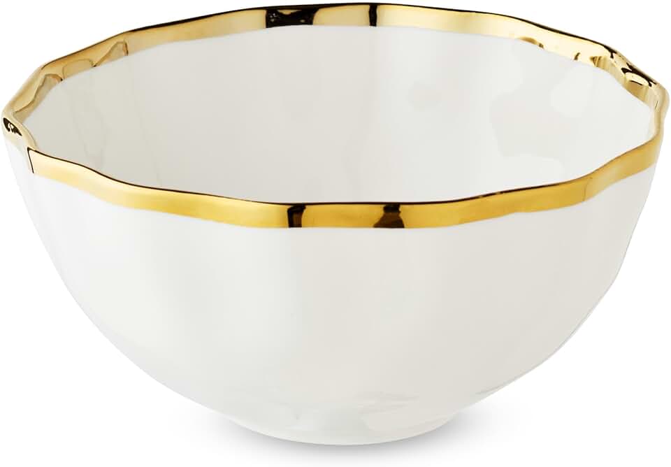 Set of 4 Elegant White Porcelain Cereal Bowls
