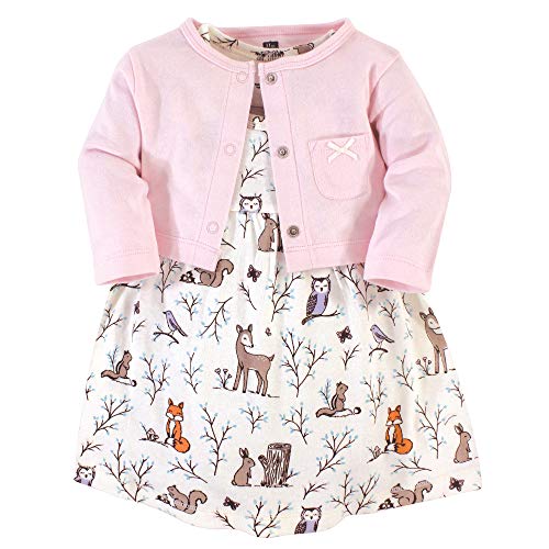 Infant and Toddler Girl Cotton Dress and Cardigan Set Enchanted Forest, 5 Toddler