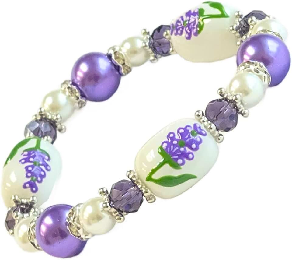 Botanical Flower Beaded Bracelet for Women