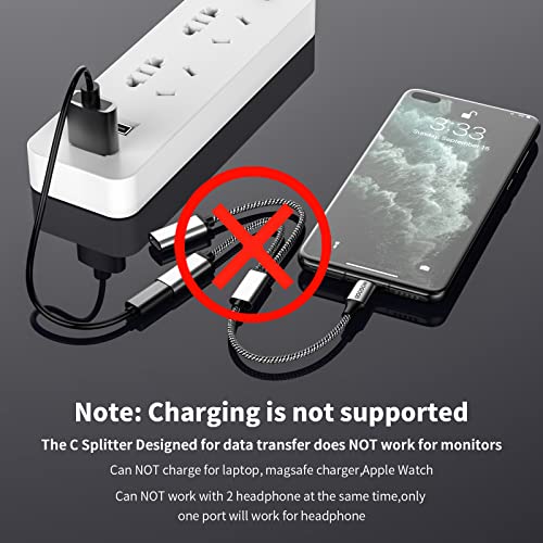 USB C to USB C Female Adapter USB Y Splitter Cable,USB C Male to 2USB-C Female Cord Converter,Dual Double USB C Port Hub USB C Split Adapter for Mac,Xbox One Series X/S,PS4,PS5,Laptop(NOT for monitor)