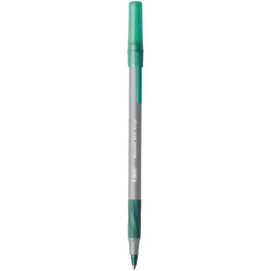 Green medium ballpoint pens, 12-pack