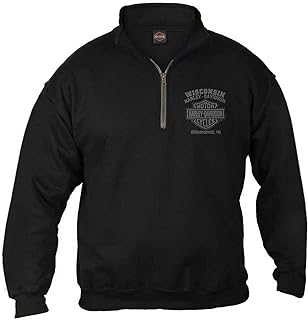 Men's Black Skull 1/4 Zip Pullover Sweatshirt