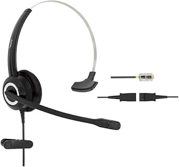 Wired Office Headset with 3.5mm Adapter