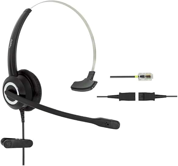 Wired Office Headset with 3.5mm Adapter