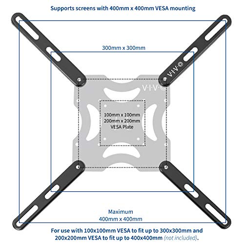 Steel VESA Extension Mount Adapter Brackets for Screens 32 to 55 inch LCD LED TV, Conversion Plate Kit for VESA up to 400x400mm, MOUNT-AD400B