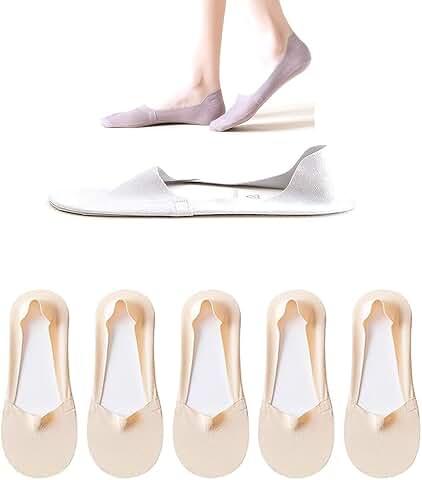 Women’s Low Cut Invisible No Show Socks with Non-Slip Heel