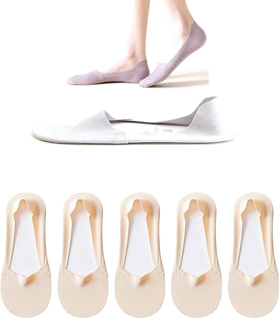 Women’s Low Cut Invisible No Show Socks with Non-Slip Heel