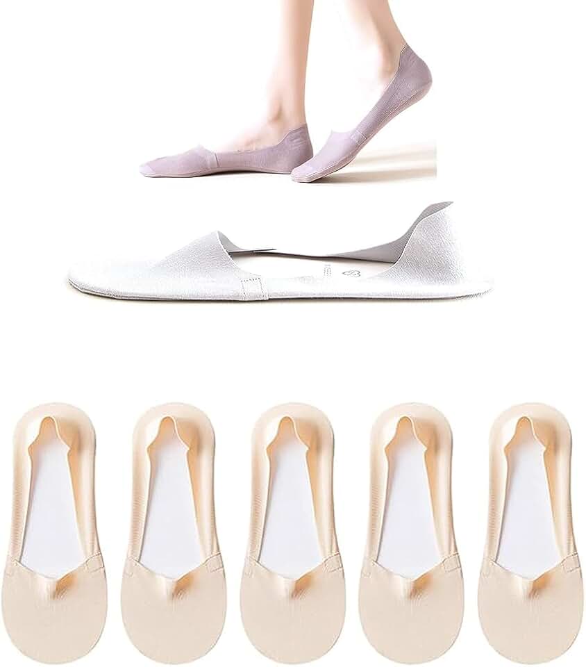 Women’s Low Cut Invisible No Show Socks with Non-Slip Heel