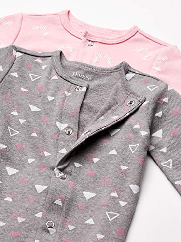 Ultimate Baby Flexy 2 Pack Sleep and Play Suits, Pink Shapes, 0-6 Months