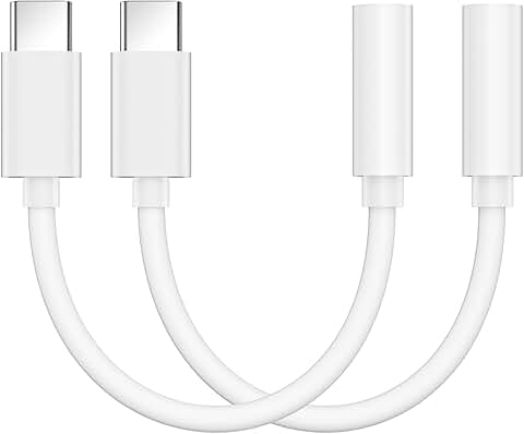 USB-C to 3.5mm Female Headphone Adapter, 2 Pack