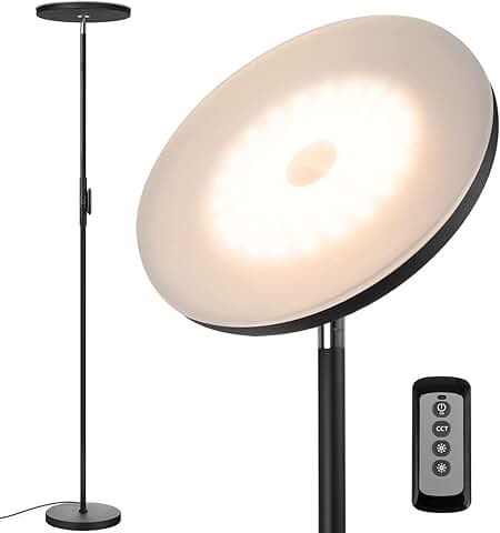 Tall LED Floor Lamp with Remote and Touch Control
