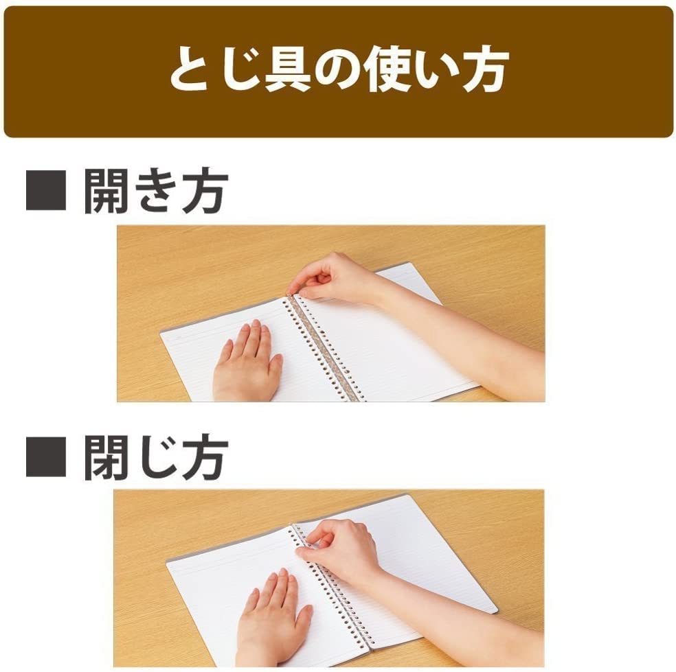 Set of 3 Light Color Slim Ring Binders with Loose-leaf Paper