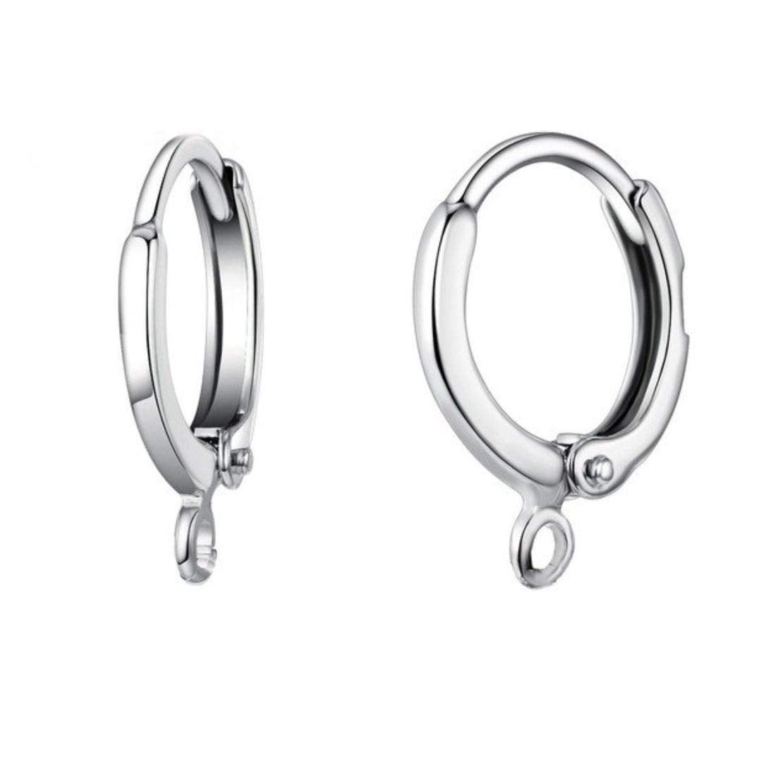 50pcs Sterling Silver Plated Hoop Earring Hooks for Jewelry Making