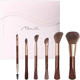 Six-piece synthetic fiber oval cosmetic brush set