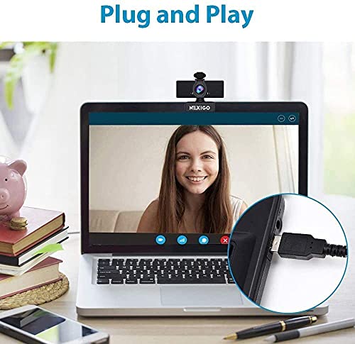 1080P Business Webcam Kits, N60 HD Web Camera with Microphone and Privacy Cover, Software Control, Enhanced Video Conference Lighting Kit with Webcam Style Clip, for Zoom/Skype/Teams