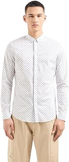 Men's Slim Fit Long Sleeve Micro Print Shirt