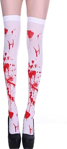 Blood Spattered Halloween Knee High Socks for Women and Girls