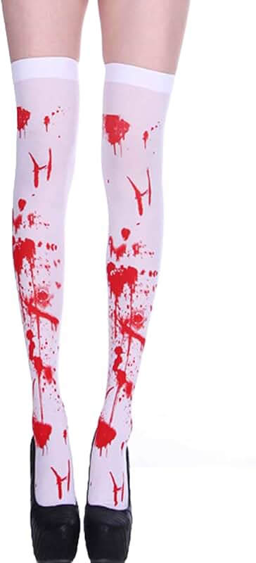 Blood Spattered Halloween Knee High Socks for Women and Girls