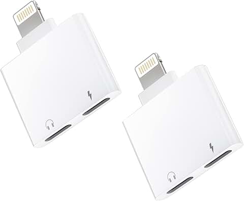 Dual Lightning Audio and Charging Adapter (2 Pack)