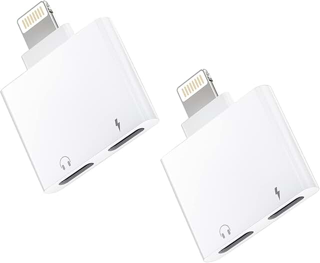 Dual Lightning Audio and Charging Adapter (2 Pack)