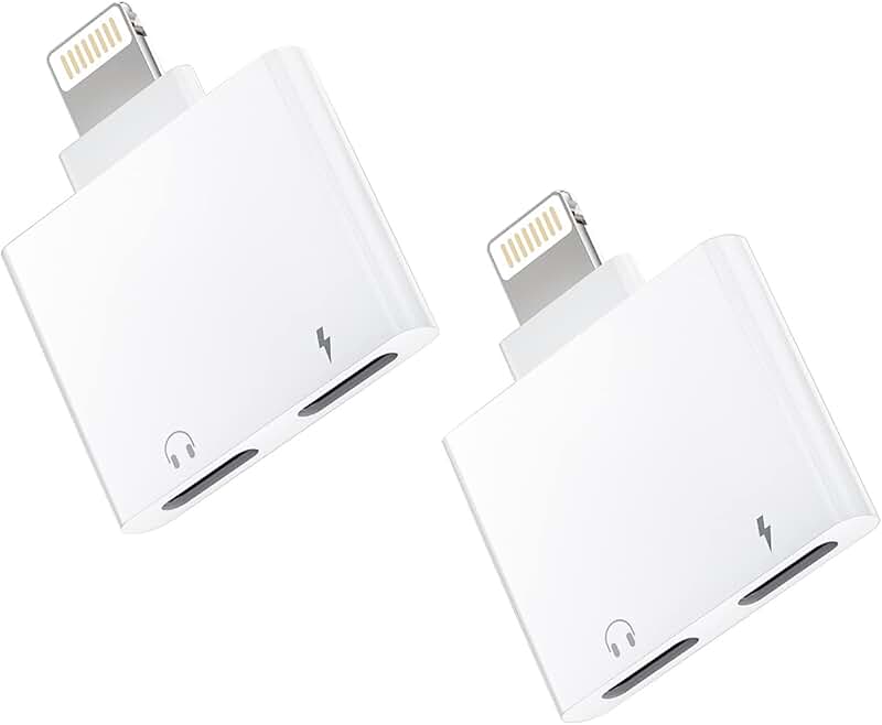 Dual Lightning Audio and Charging Adapter (2 Pack)