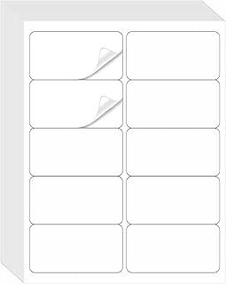 10 Up 2x4 Shipping Labels, 1000 White Printable Stickers