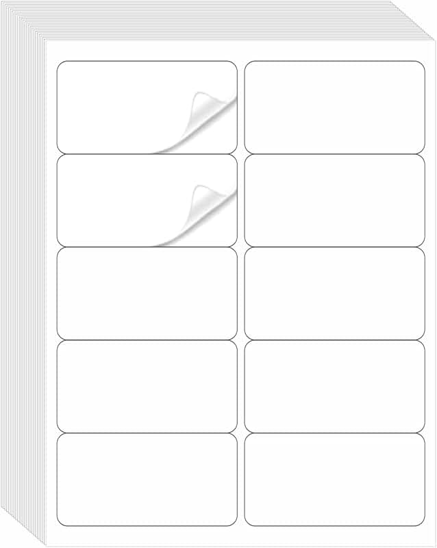 10 Up 2x4 Shipping Labels, 1000 White Printable Stickers