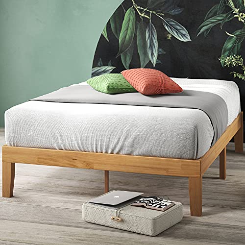 Moiz Wood Platform Bed Frame  Wood Slat Support  No Box Spring Needed  Easy Assembly, Natural, Twin
