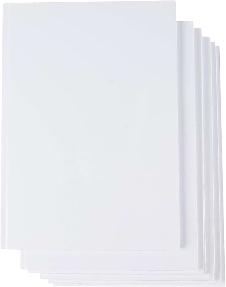 Six White Hardcover Blank Books for Kids to Write Stories