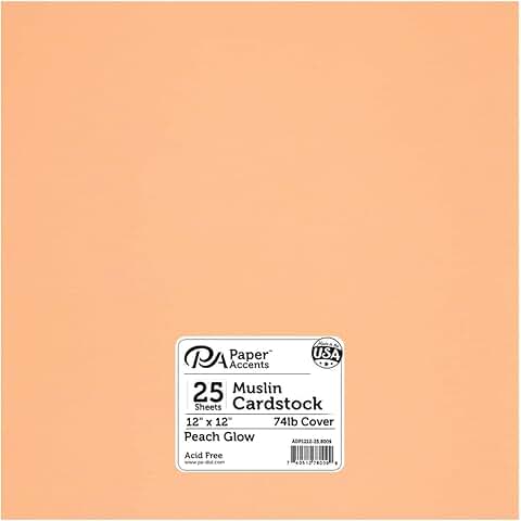 Peach Glow Textured Cardstock 12x12, 25 sheets